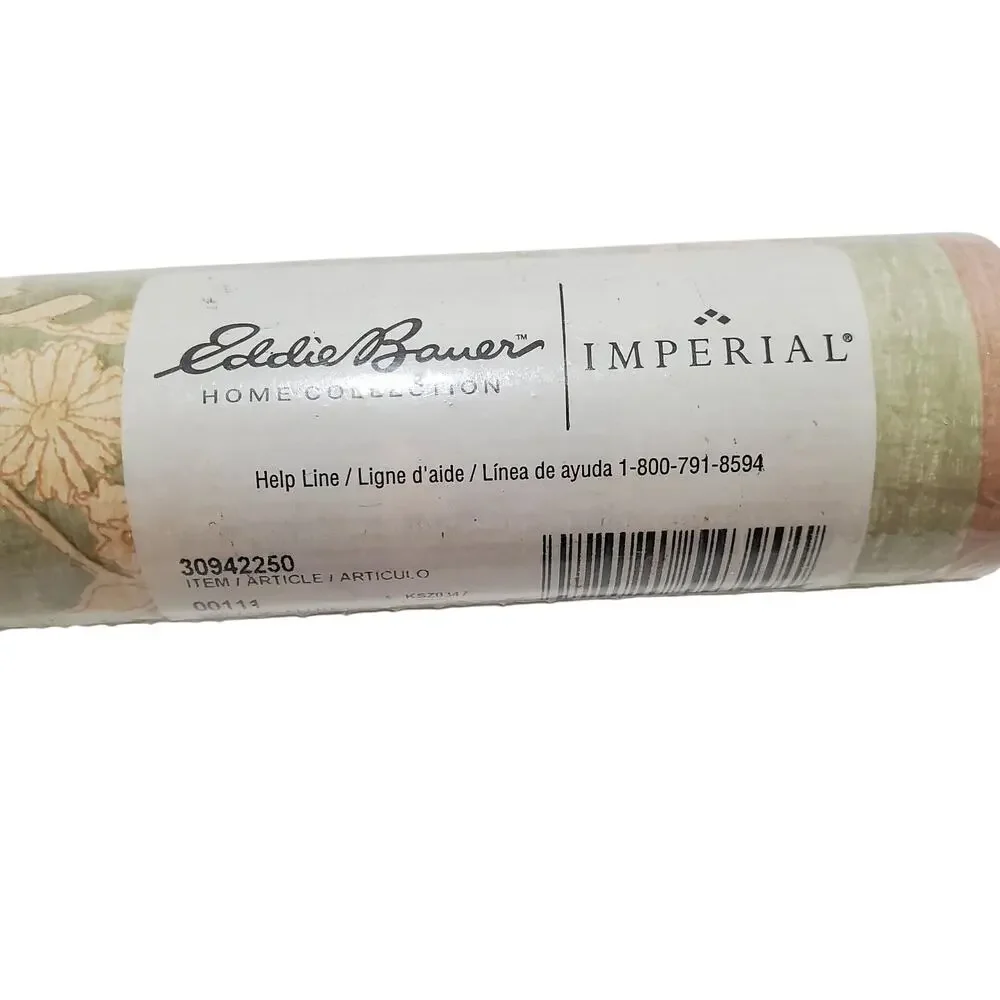 Vtg Eddie Bauer Imperial Wallpaper Border 5 yds Sage with Cream Floral 30942250